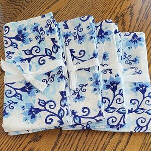 Blue & White Cotton Napkins